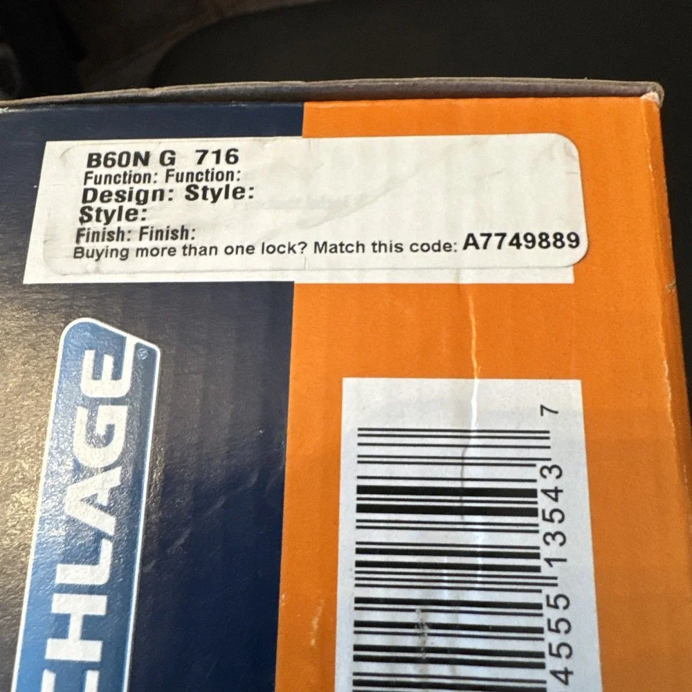 Schlage‎ Single-Cylinder Deadbolt Lock Aged Bronze B60N G 716